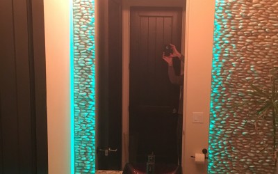 Modern Standoff Mirrors with LED lighting