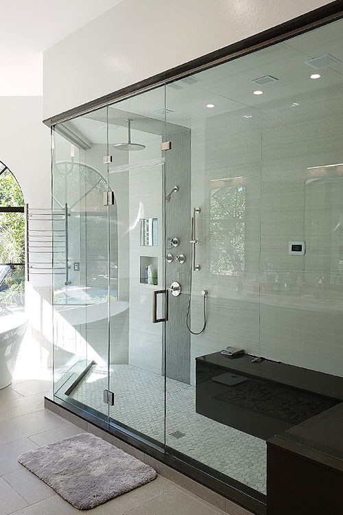 steam shower glass frameless